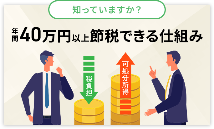 知っていますか？ 年間40万円※以上節税できる仕組み