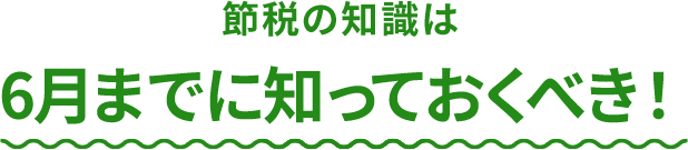 節税の知識は6月までに知っておくべき！