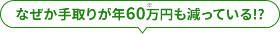 なぜか手取りが年60※万円も減っている！？